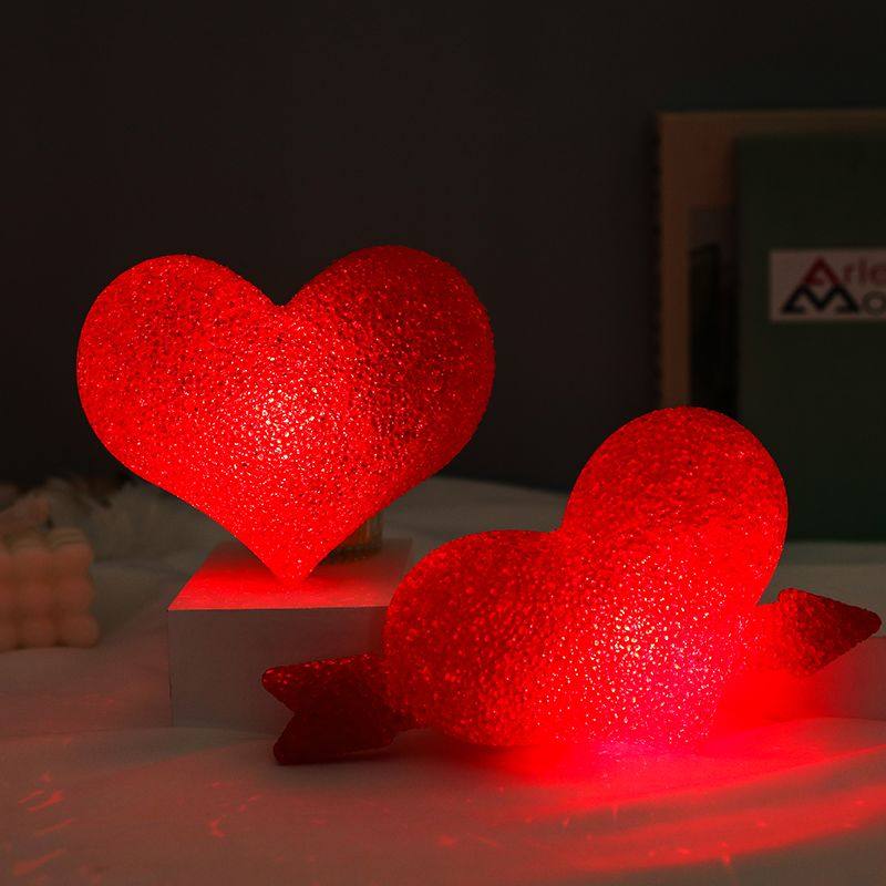 爱心结婚摆件浪漫小夜灯心形灯爱心形桃心小红心装饰心型夜用红色