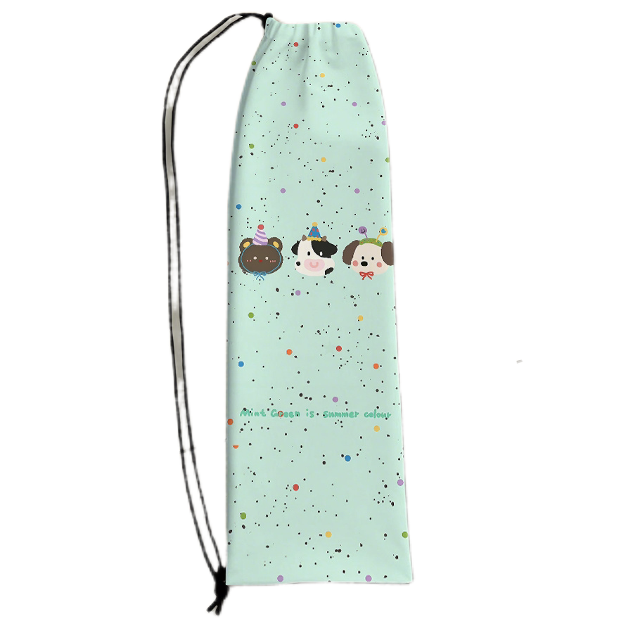 羽毛球包包运动包薄荷绿可爱卡通印花便携大容量单肩束口羽毛球拍