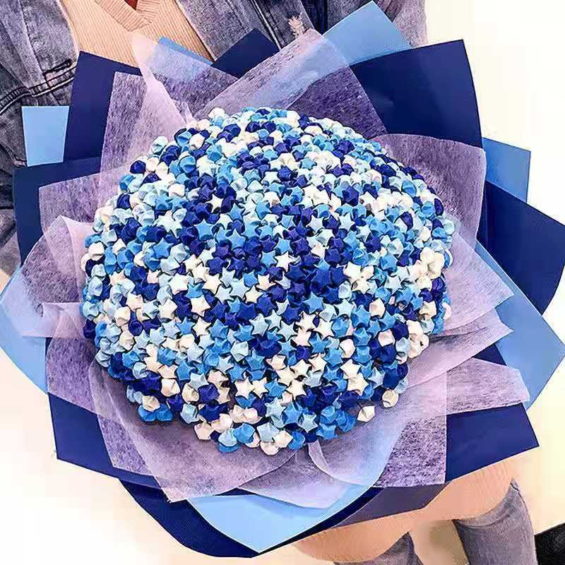 折星星专用纸全套星星花束手工diy材料包铁丝折纸成品折幸运纸520