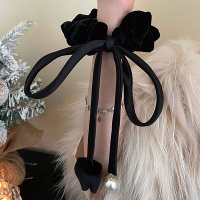 冬天发饰丝绒大肠圈女高级感超仙郁金香头绳秋冬2025新款扎丸子头