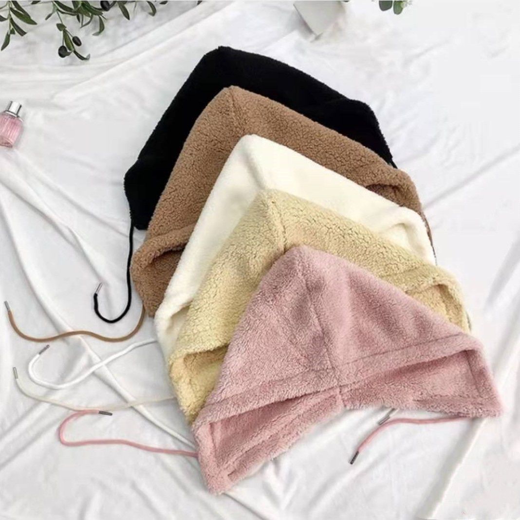 内搭假帽子可拆卸棉衣帽子单买羽绒假连帽羊羔毛帽子领子男女加厚