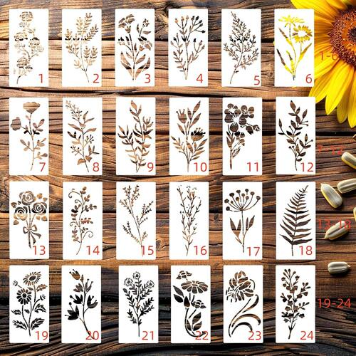 刺绣图案样纸花叶工艺品