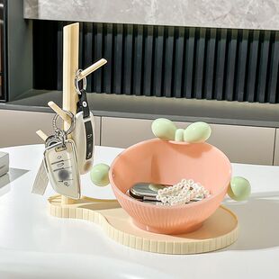 放钥匙扣摆件北欧奶油风ins玄关鞋柜置物架放钥匙收纳摆件客厅桌