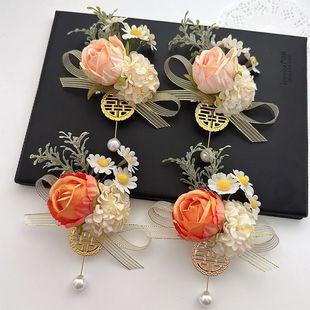胸花结婚用结婚胸花别针伴郎伴娘胸花新郎新娘高档婚礼襟花全套父