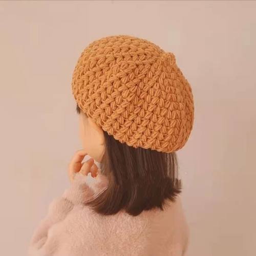 钩帽子的专用线diy贝雷帽子手工编织钩针毛线材料包基础贝雷帽时