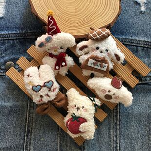 包上的装饰小挂件可爱少女兔子毛绒别针书包挂件胸针学生配饰礼物