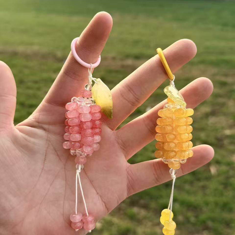 文玩玉米成品古风琉璃玉米挂件梦坠星河diy手机挂件包包挂饰车挂