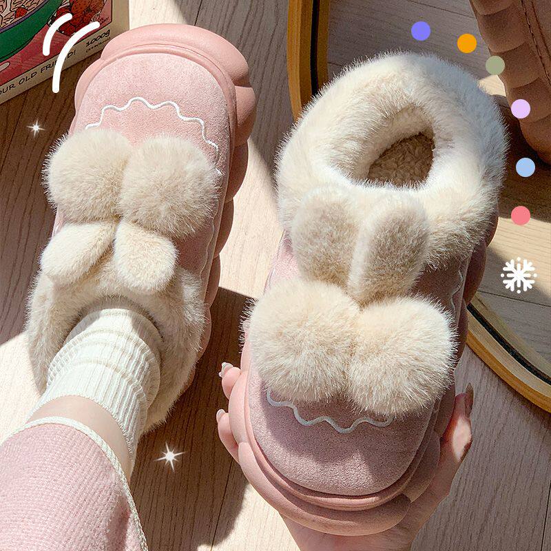 氛围感毛毛鞋保暖棉拖鞋女士冬季2026新款秋冬季居家居防滑厚底毛
