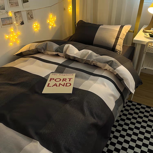 床单被罩二件套亲肤学生宿舍被套二三件套一条床单枕套单人格子被