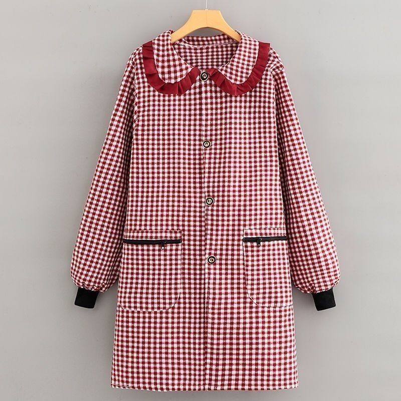 罩衣上班专用年轻款棉布透气拉链兜长袖系扣罩围裙家用厨房干活上,家庭/个人清洁工具,一次性围裙,淘宝优惠券,粉丝福利购,淘宝优惠卷