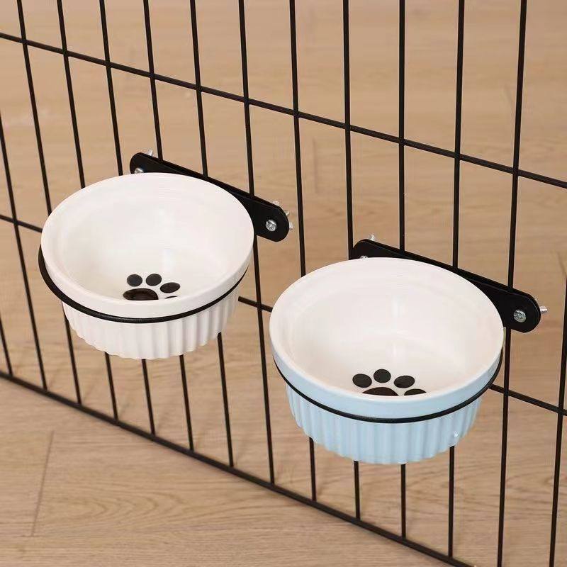 小狗专用碗猫咪水碗保护颈椎狗食粮碗碗猫碗悬挂式固定式猫碗挂笼