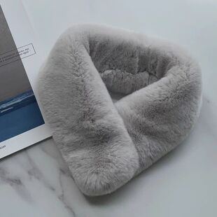 毛毛围领男士毛绒围巾磁吸毛领加厚冬季中年老人围脖爸爸护颈新款