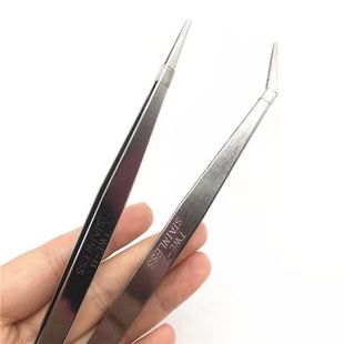 穿线神器加厚不锈钢镊子 直头弯头镊子包缝机穿针穿线服装缝纫DIY