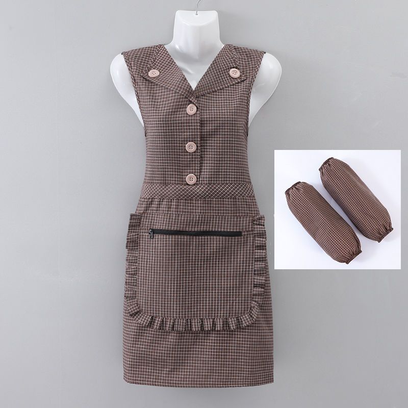 罩衣女新款冬装新款翻领坎肩围裙男士女士罩衣厨房家用时尚工作服