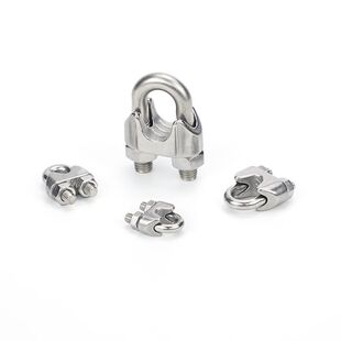 钢丝绳锁紧头304不锈钢钢丝绳卡头夹头U型夹绳扣卡扣扎头锁扣紧绳