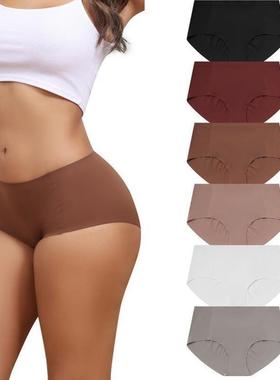 H 35925 TEMU跨境秋季外贸款女士无痕中腰内裤隐形全覆盖