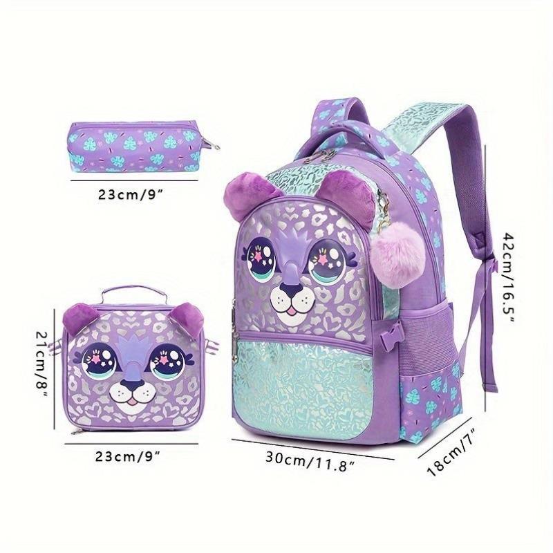 T 573 3pcs 17 Inch 3D Cartoon Backpack School Bag Wh