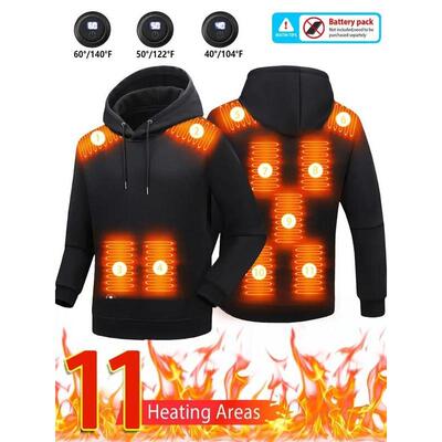 V 32231 USB Heated Hoodie Zip Up Warm 电加热保暖卫衣