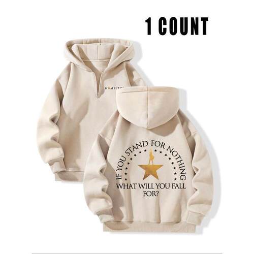 A 96180 Musical quote vintage fleece top 文艺抓绒上衣