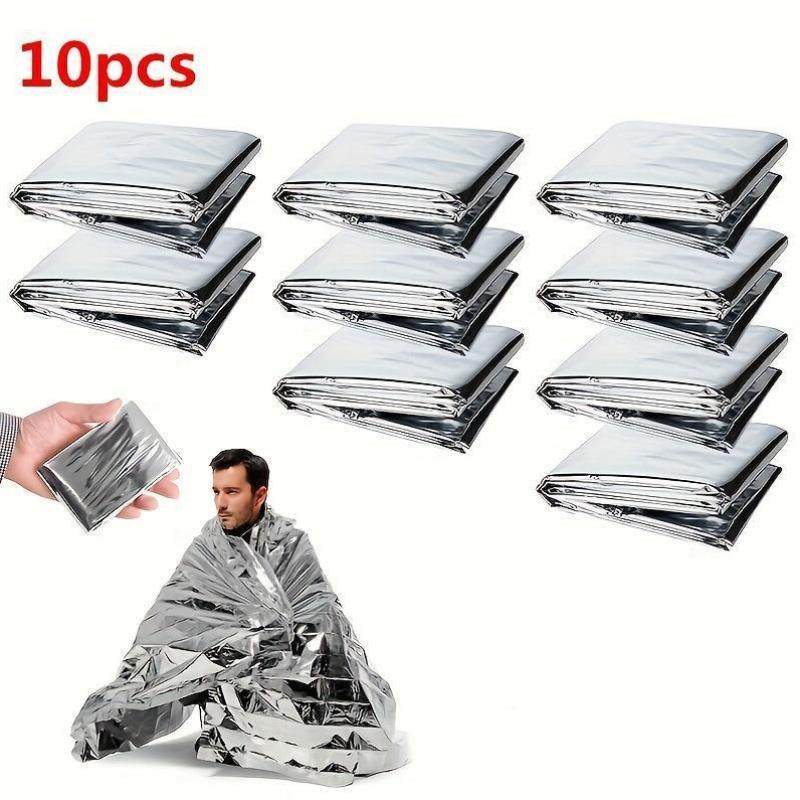 款10pcs Emergency Survival Blankets Windproof Warm Foil