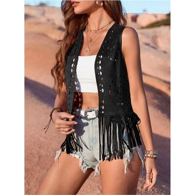 Q 69193 Fringe Vest Women Hippie Jacket 流苏马甲