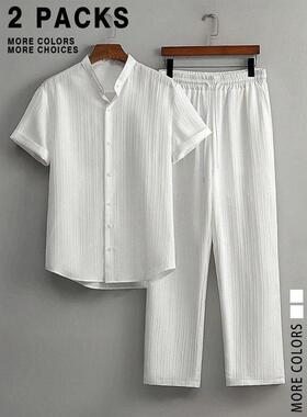 C 15602 Men's Casual Shirt Pants Set 士衬衫长裤套装