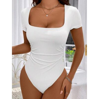 速卖通秋季外贸新款 Jumpsus Bodysus 针织紧身短袖连衣裙