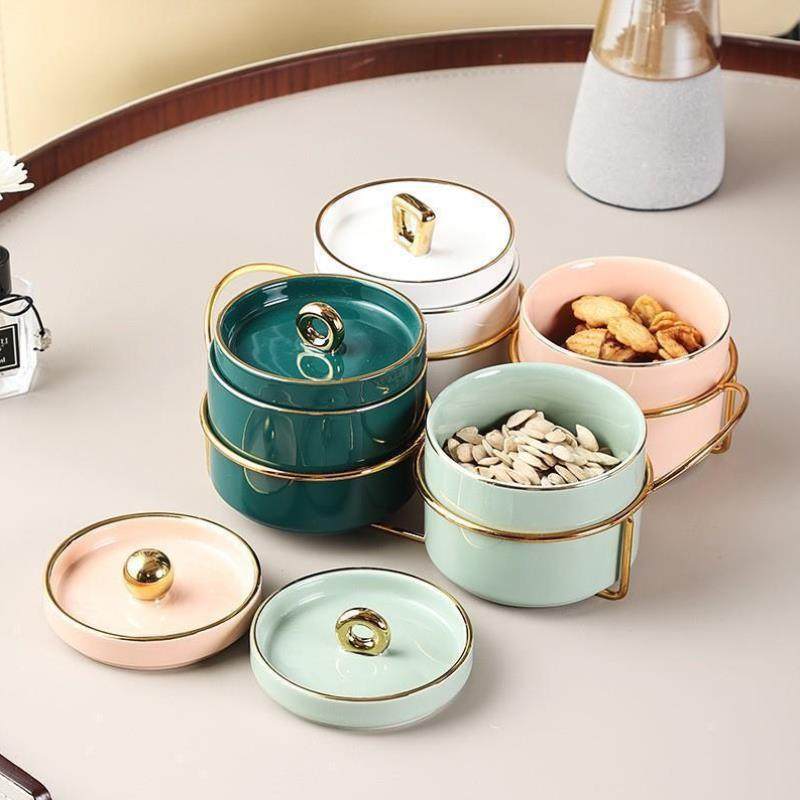 Ceramic candy cans, fru plates, snack plates, and platters