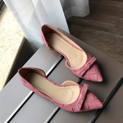 Ladies' Low Heel Pump Shoes Pointed Toe Side Buckle Pastel