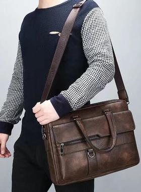 Vintage Genuine Leather Briefcases For n 15 inch Laptop