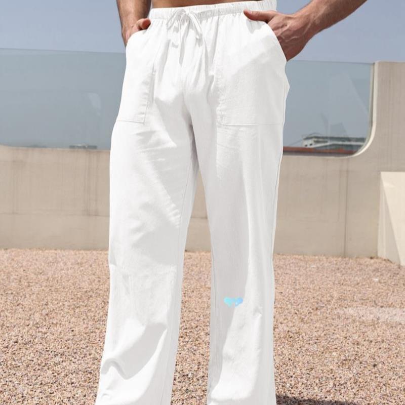 mens Casual Beach Pants Loose Lightweight Elastic Waist跨境