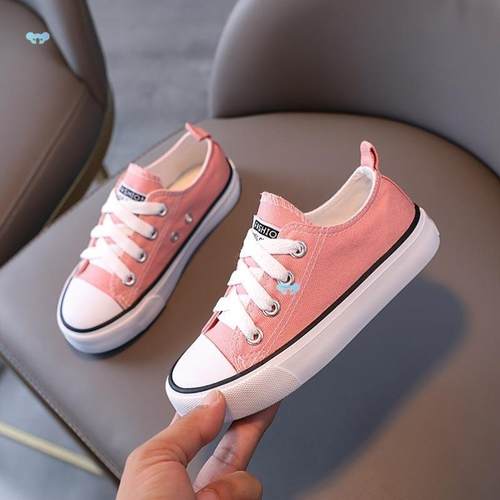 Pink Kids Canvas Shoes For Girls Faion Sneaker Low Top跨境