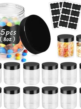 Plastic Jars wh Lids 15 pack 8 Oz Plastic Containers跨境