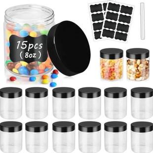 Plastic Jars wh Lids 15 pack 8 Oz Plastic Containers跨境