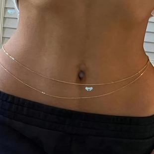 Double Layer Golden women Tone Belt Waist 1pc Chain