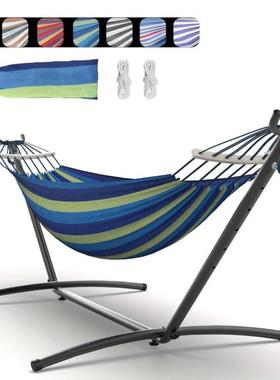 Color riped Fabric Hammock wh Adjustable tal and