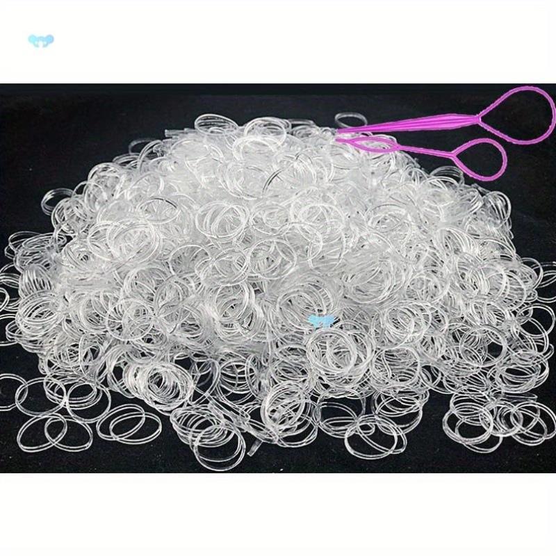 2000pcs Clear Elastic Mini Ponytail Rubbers Ties Soft跨境