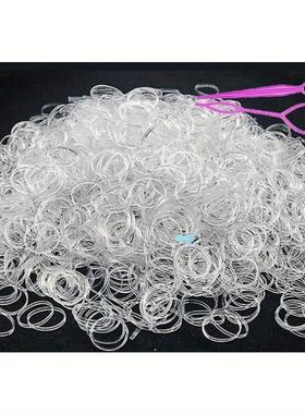 2000pcs Clear Elastic Mini Ponytail Rubbers Ties Soft跨境