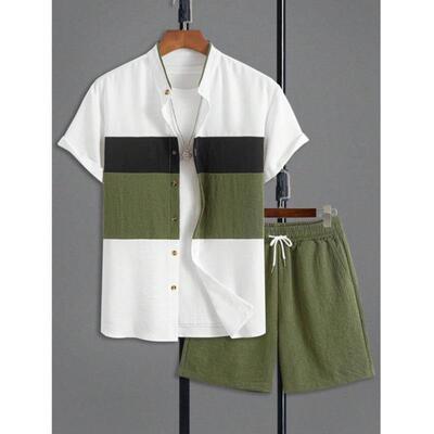 S 72580 TEMU秋冬新款跨境外贸代发2件套装纯色拼色设计开襟