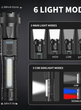 2pcs Super Rechargeable Zoomable Flalight变焦手电筒