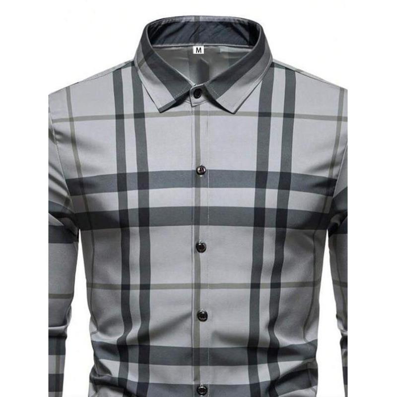 V 435 n's Regular F All Over Plaid Print Button Shirt