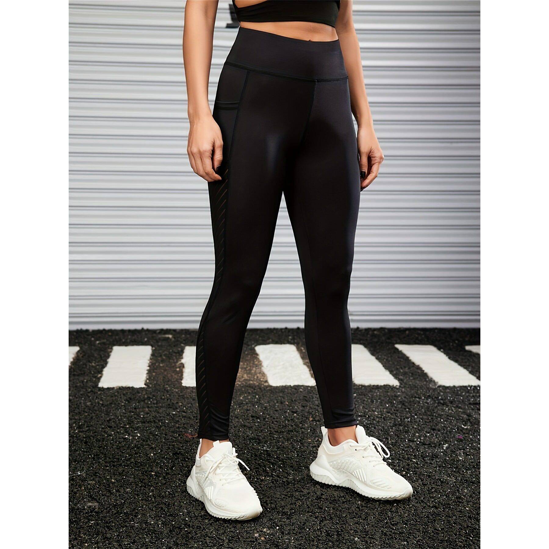 H 2014L Mesh Pocket Yoga Pants 拼接网纱瑜伽裤