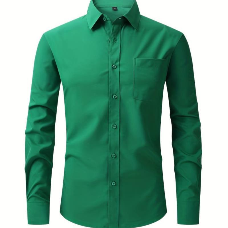 For Spring And Summer mens Elegant Turndown Collar Shirt跨境