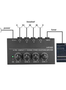 Headphone Amplifier Ultra-Compact 4 Channels Mini