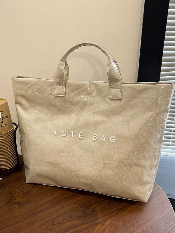 New Large Capacity Tyvek & Transparent Waterproof Jelly PVC Tote Bag for Work, Commuting, Travel and Maternity - Thumbnail 5