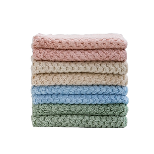 四条装小毛巾可挂式擦手巾超强吸水洗脸方巾厨房家用插手布非纯棉