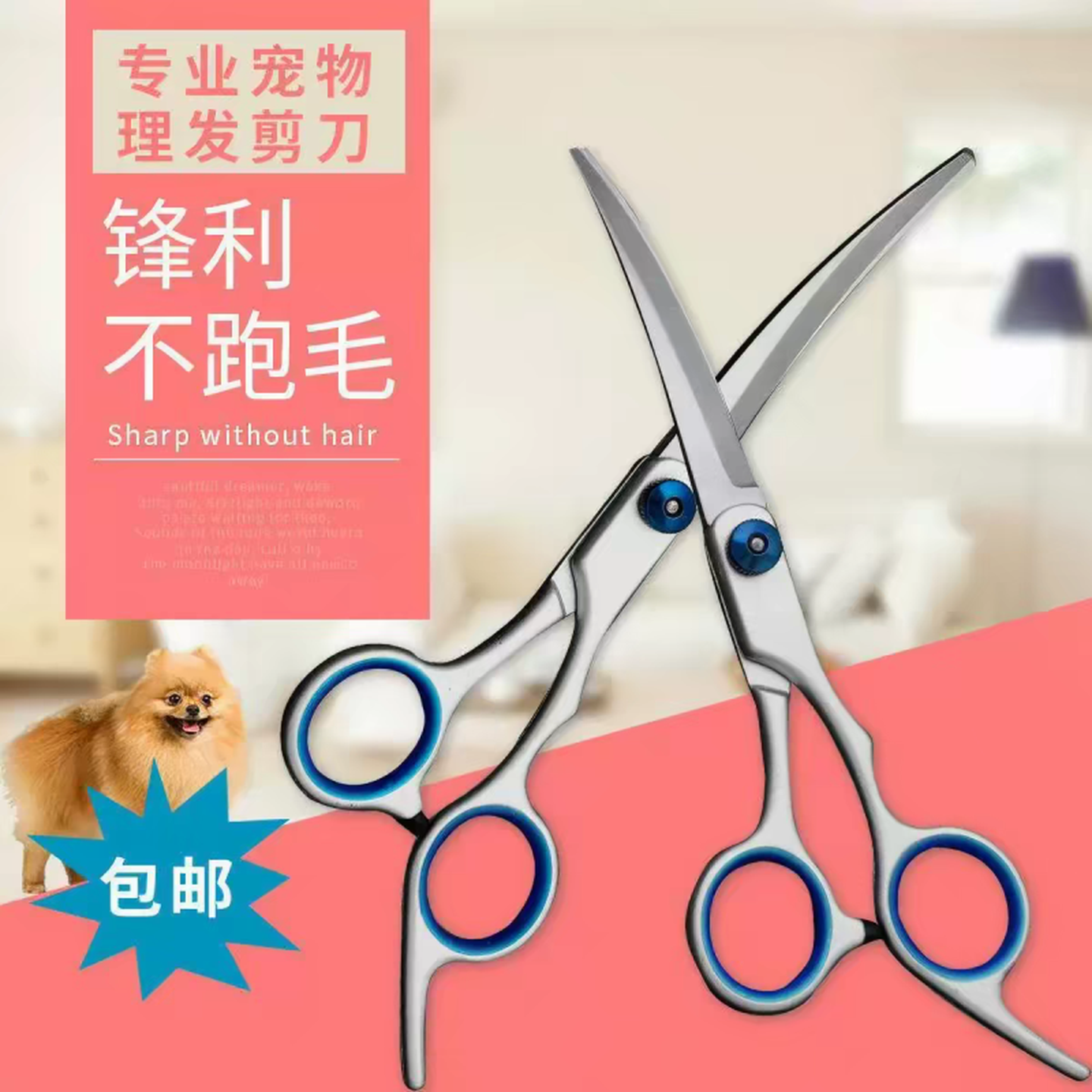宠物美容工具套装狗狗剪毛专用剪刀修毛弯剪牙剪比熊泰迪猫咪神器