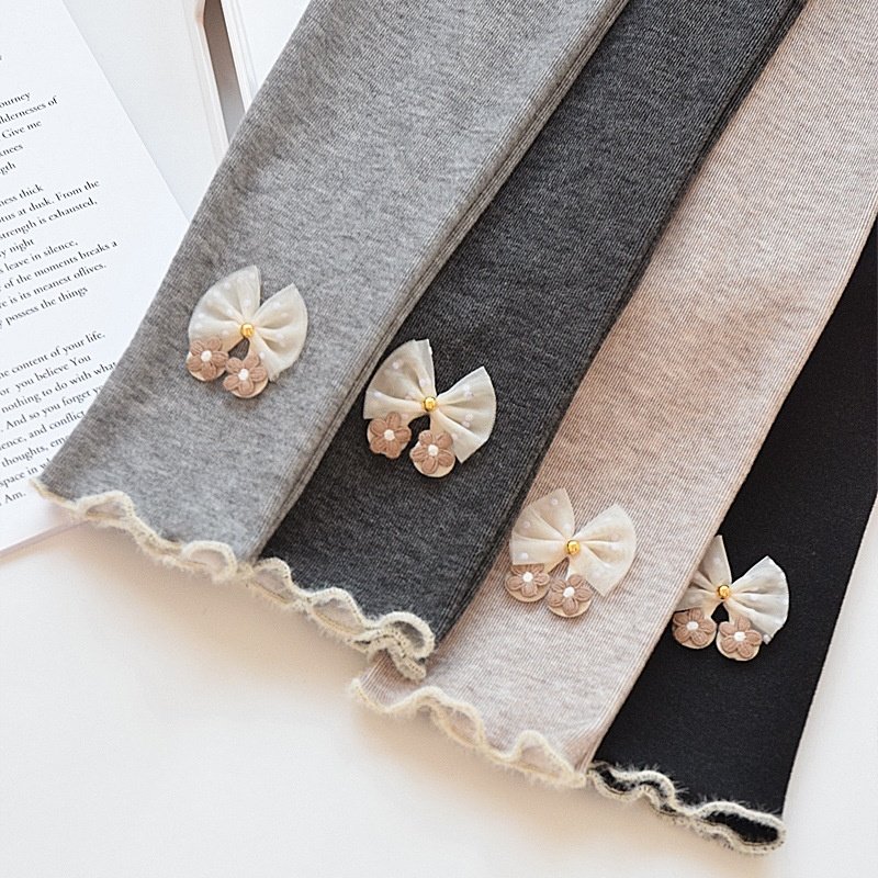 女童秋裤外穿裤子秋季外穿儿童打底裤春秋薄款黑色小宝宝长裤洋气