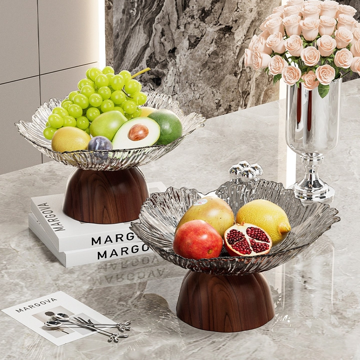 过年果盘零食盘木纹轻奢风高脚水果盘家用客厅糖果盘干果专用高档,餐饮具,果盆/果盘/果篮,淘宝优惠券,粉丝福利购,淘宝优惠卷