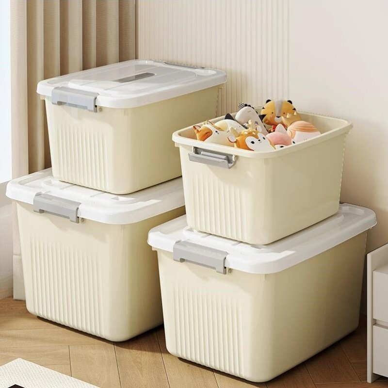整理箱收纳箱家用带盖衣物玩具零食书本大容量塑料手提置物储物盒